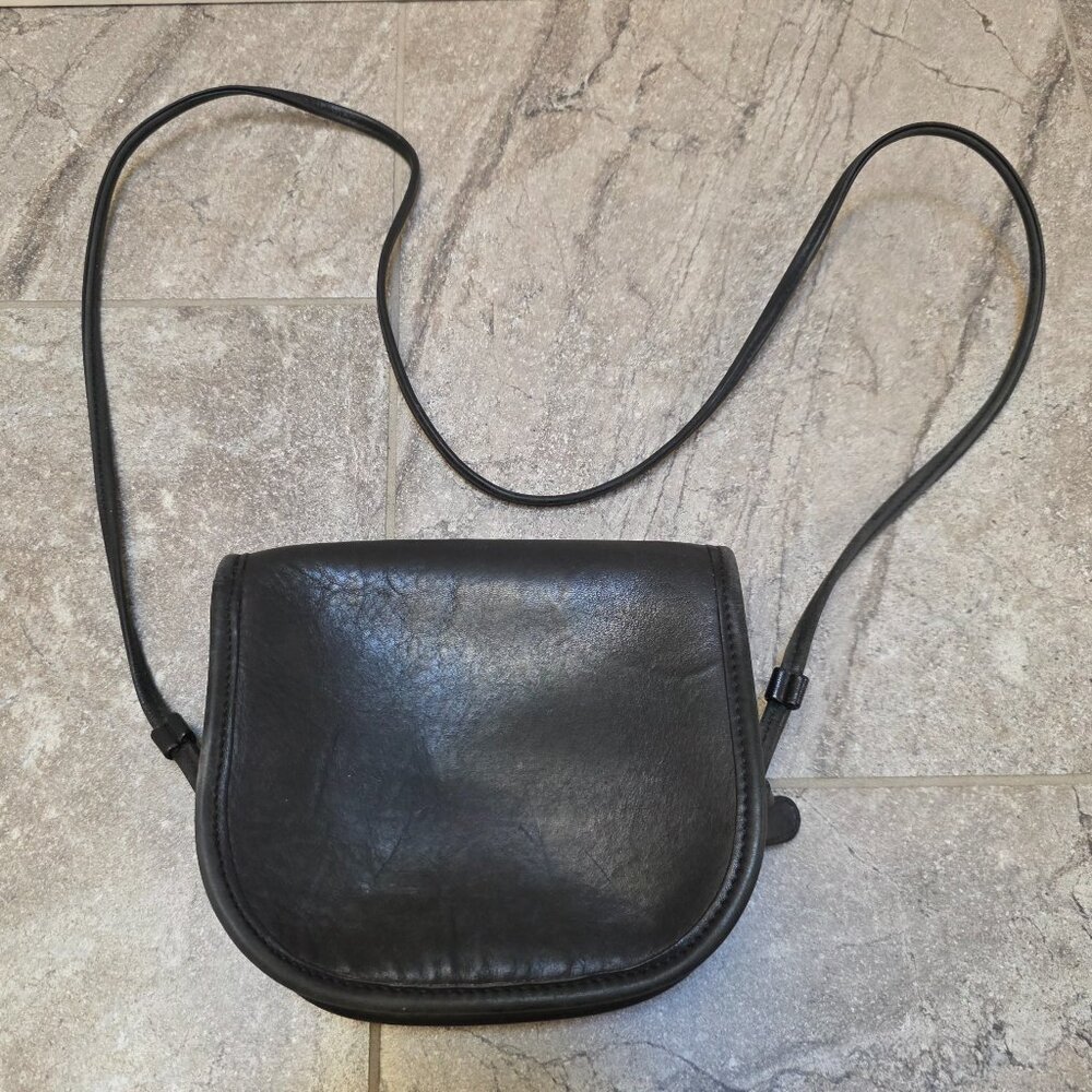 COACH Vintage Abbie Black Leather Crossbody Shoulder Bag Handbag Purse 9017